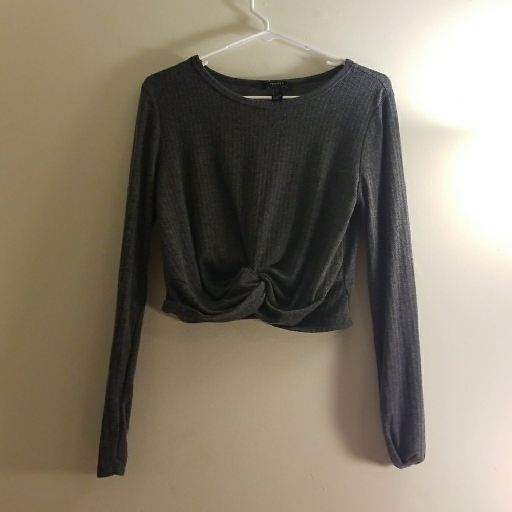 Forever 21 long sleeve crop top (L)